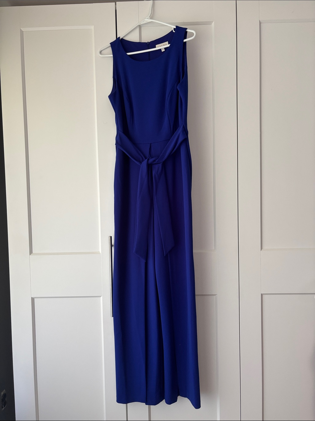 Sleeveless Wide-Leg Jumpsuit With Self-Tie Belt - Royal Blue